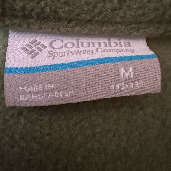 Columbia Youth Medium 10/12 Green Fleece Full Zip Jacket Pockets Outdoor - Picture 4 of 4